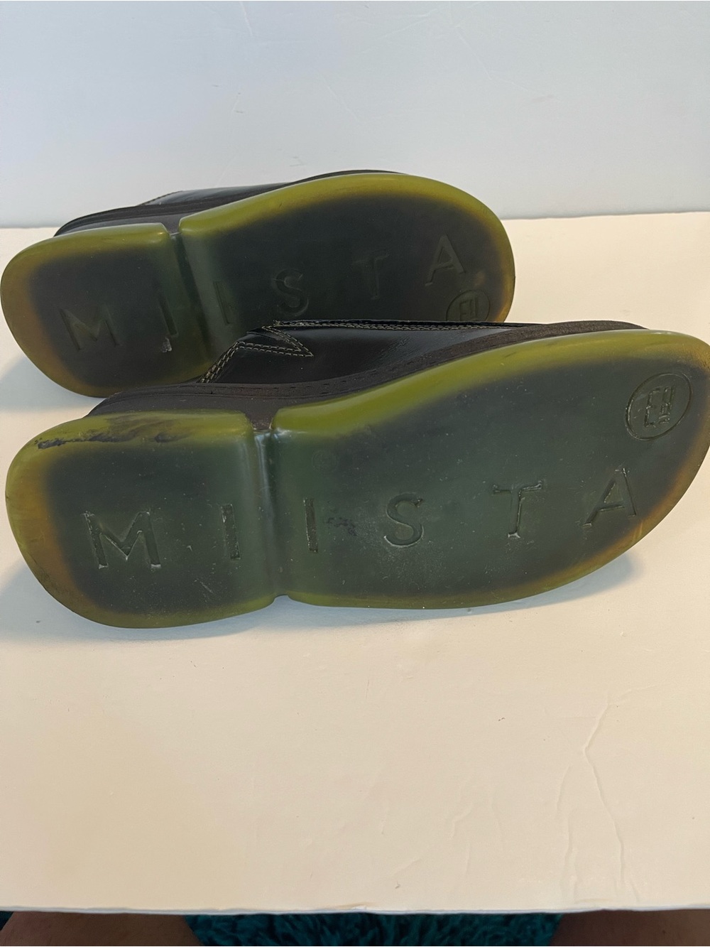 E8 By Miista Brietta Mule Black Leather Chunky Platform Sole Slip-On Size 10 - Picture 8 of 16